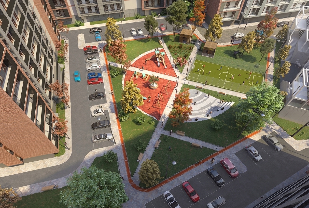 Apartments in Tbilisi with Terrace and Common Areas