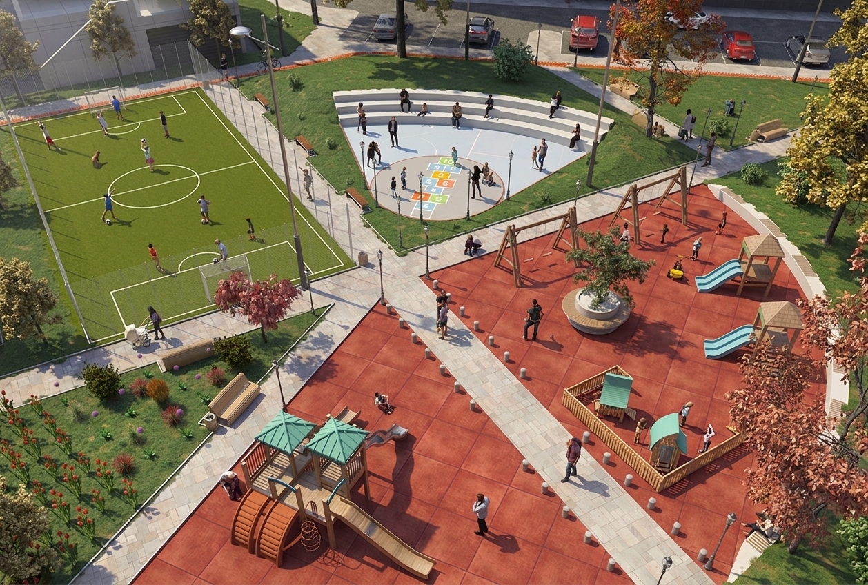 Apartments in Tbilisi with Terrace and Common Areas