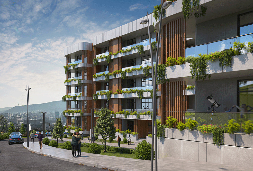 Apartments in Tbilisi with Terraces and Common Areas