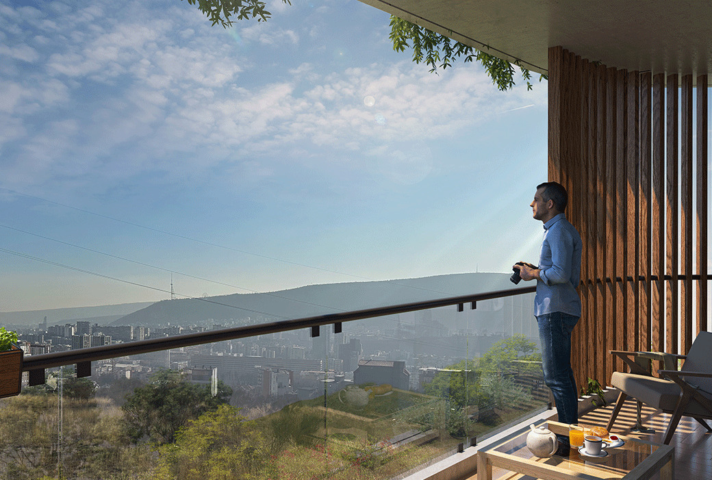 Apartments in Tbilisi with Terraces and Common Areas